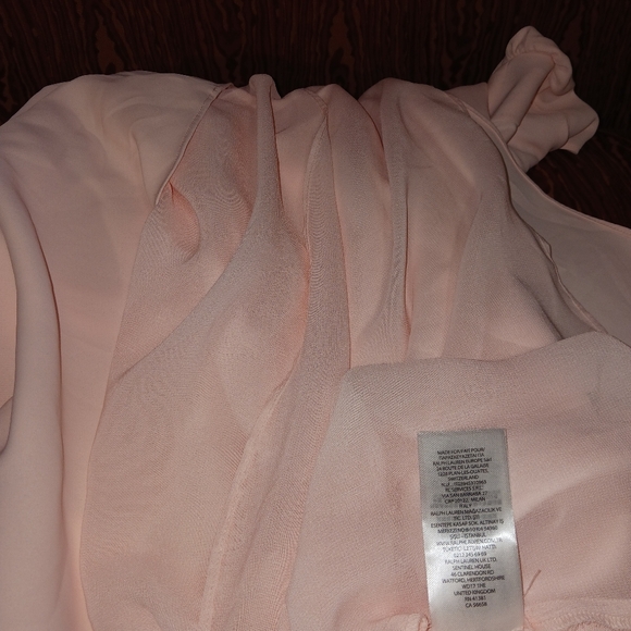 LAUREN RALPH LAUREN Light Pink Short Sleeve Button Up V-Neck Dress CAREER Sz 4 - Picture 12 of 12